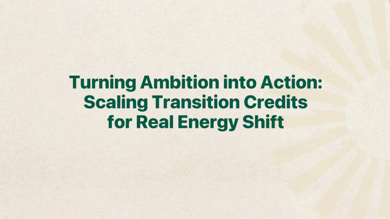 Turning Ambition to Action: Scaling Transition Credits for Real Energy Shift