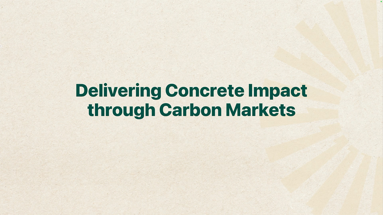 Delivering Concrete Impact through Carbon Markets