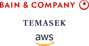 Bain & Company, Temasek, AWS logos Bain & Company, Temasek, AWS logos