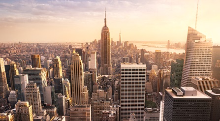 New,York,City,Skyline,With,Urban,Skyscrapers,At,Sunset,,Usa. New,York,City,Skyline,With,Urban,Skyscrapers,At,Sunset,,Usa.